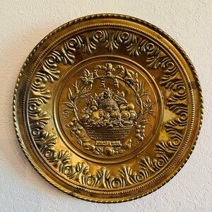Vintage Brass Wall Decor Fruit Cottagecore 80s Gallery Wall 12" England European